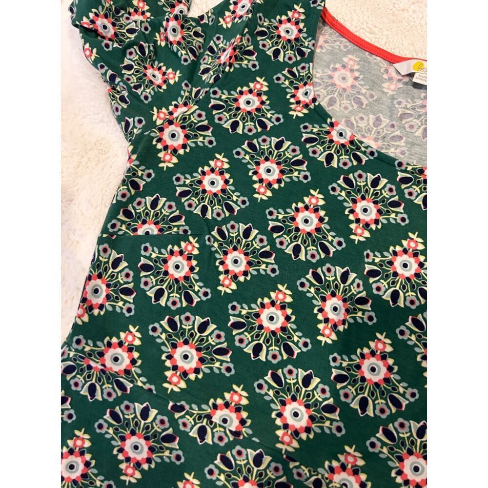 BODEN Green Pink floral Miriam Long Sleeve Jersey Scoop Neck Sheath Dress Sz 6 - Picture 4 of 7
